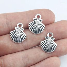 Charms Est 20Pcs 19 16mm Antique Silver Color Sea Shell Necklace Earrings Cute Pendant For DIY Jewelry Making Wholesale