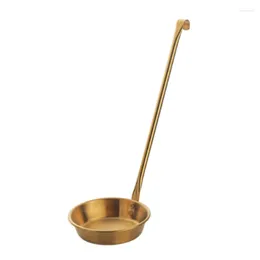 Coffee Scoops Long Handle Stainless Steel Round Meat Pie Spoon Non-Stick Fried Food Ladle Serving Kitchen