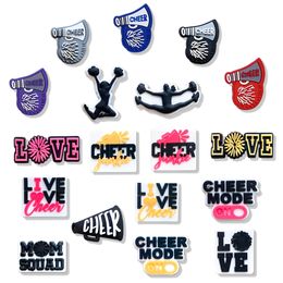 Charms 18Pcs Cheerleading Shoe Cheer Cheerleaders Shapes Pvc Decorations For Clog Bracelet Wristband Drop Delivery Otjvd