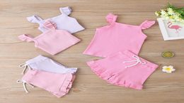 Kızlar Fırıltı Dişleri Tank Topsshorts Set Kıyafetler Yaz 2021 Kids Butik Giyim 14t Çocuklar Sıradan 2 PC Set2471923