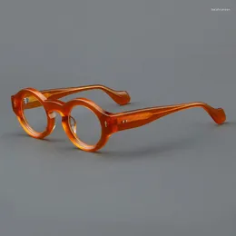 Sunglasses Frames Retro Transparent Acetate Circular Eyeglass Frame Suitable For Men And Women's Myopia Prescription Optical Reading Vintage