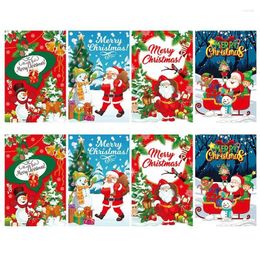 Party Decoration 8pcs Bottle Label Christmas Wine Stickers Labels Decorative Red Adhesive Sticker