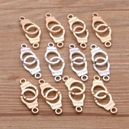 Charms 20Pcs 2 Color 2024 Hollow Small Handcuffs Connector Handmade Decoration Vintage For DIY Jewelry Making Findings