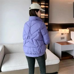 Women's Trench Coats Women Parkas Winter Short Down Padded Jacket Fashion Stand Collar Thick Warm Cotton Coat Casual Loose Outwear Female