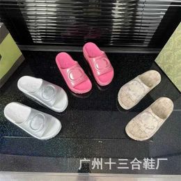 27% OFF Sports shoes 2024 Thick soled sponge cake straight line for women external sandals summer new macaron fairy style beach slippers