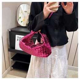 Jodie Bag Pouch Original Bottegs Venetas Andiamo High grade glossy woven bag for womens 2024 summer new bags Korean solid color single shoulder crossbody AQ4T