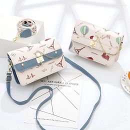 Shoulder Bags Fashionable Women's Bag 2024 Cute Cartoon Picture Fresh Crossbody Exquisite Girls' Small Square