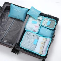 Storage Bags 2024 6pcs Set Travel Organizer Suitcase Packing Cases Portable Luggage Clothe Shoe CW844