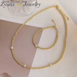 Wedding Jewelry Sets 3 sets pearl bead necklace set suitable for womens necklaces pendant jewelry gifts used for high-quality gold bead necklaces Q240316