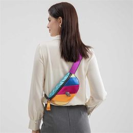 Shoulder Bags KurtG Designer Handbags Womens Tote Bag Colourful Chain Crossbody Eagle Head Chest Handbag 240311