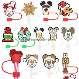 Drinking Sts Childhood Cats Mouse Elf Sile St Toppers Accessories Er Charms Reusable Splash Proof Dust Plug Decorative 8Mm/10Mm Drop D Otbdv