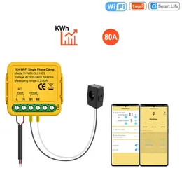 Smart Home Control Tuya WiFi Energy Metre 80A With Current Transformer Clamp KWh Power Monitor Electricity Statistics 110V 230V Alexa