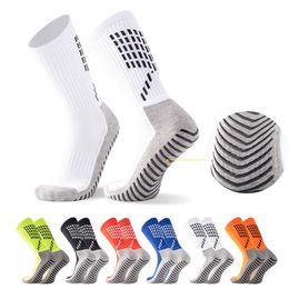 New 2024 Anti-slip Soccer Socks Men Women Outdoor Sport Grip Football Socks Striped dotted mid-calf socks