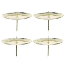 Candle Holders 4 Pcs Holder The Christmas Tea Light Decoration Candlestick Decorate Modern Iron Ornament For Room