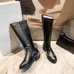 17% OFF Sports shoes 2024 Spring New British Genuine Long Knee Below High Cap Trendy Knight Motorcycle Thick Heel Womens Leather Boots