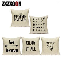 Pillow Decorative Throw Pillows Case Letter Be Brave Geometric Polyester Sofa Cover For Living Room Decoration Pillowcase