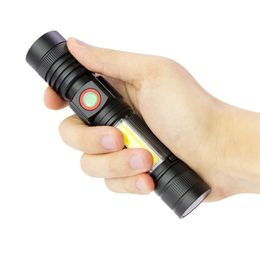 Rechargeable 518+Cob Mini Telescopic Outdoor Emergency Home Multifunctional Ultra Bright Flashlight 838956