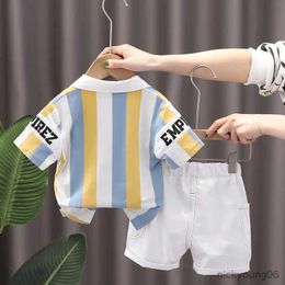 Clothing Sets Summer Baby Boy Clothing Sets Fashion Striped Short Sleeve T-shirt+Shorts Sport Sets Children 2Pcs Girl Suit 1-5Y Kids Tracksuit