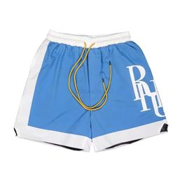 Дизайнерские шорты Rhude Shorts Летняя мода Пляжные брюки Мужчины Высококачественная уличная одежда Красный Синий Черный Фиолетовый Брюки Мужские шорты Us Siize S-xl 6x6ph