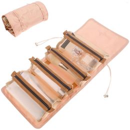 Storage Bags Travel Makeup Bag Portable Cosmetic Large Capacity Toiletry Roll Up Waterproof