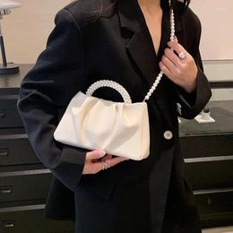 Men's Vests 2024 Luxury Pearl Chain Shoulder Bags For Women High Quality PU Crossbody Bag Cute Purses And Handbags Designer Dumpling