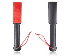 New Adult Slave Game Sex Toys Black PU Leather with Red Velboa Spanking Paddle Fetish SP Beat BDSM Whip Sexual Torture Products1623334