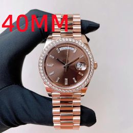 GL Factory Men's Watch Diamond Watch Day Date High Quality Watch Coffee dial 40mm Sapphire dial Folding Buckle Designer Watches Waterproof Watch with Box