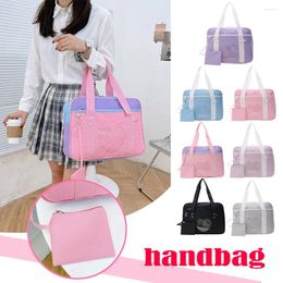 Duffel Bags Fashion Cute Women Transparent Love Heart Patchwork Canvas Lady Shoulder Bag Casual Ladies Large Capacity Travel Handbags