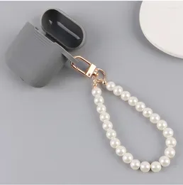 Keychains Custom White Pearl Pave Beaded Keychain For Women Trendy Temperament Simple Key Rings Car Keys Bag Decorate Couple Jewellery