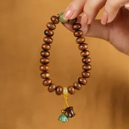 Strand Chinese Style Retro Wind Flower Pear Wood Sandalwood Abacus Bead Bracelet Wooden Simple Artistic And Ethnic