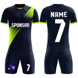 Boys Men Football Uniform Kit Shirt Adult Kids Soccer Tracksuit Jersey Custom Child Set Short Sleeve Sportswear 240306