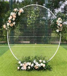 Grid Metal Circle Round Arch Balloon Flower Iron Ring Background Arch Frame Stand Wedding Mariage Birthday Party Backdrop Decor4509606
