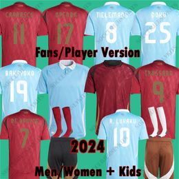 2024 Euro Belgium soccer jerseys TROSSARD KOMPANY DE BRUYNE TIELEMANS football shirt R LUKAKU MERTENS WITSEL 24 25 men Kits CARRASCO equipment SARABIA jerseys