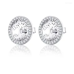 Stud Earrings Tree 925 Sterling Silver Trees Of Life For Women Simple Girls Fine Handmade Jewellery