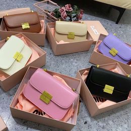 Design handbag clearance sale 2024 New Bag Fashionable Stick Leather Small Shoulder Womens