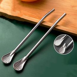 Stainless Steel Straws Coffee stirring spoon Straw Philtre Straw 18.5Cm X 2.2 Cm juice milk tea spoons Drinking Straws LT843