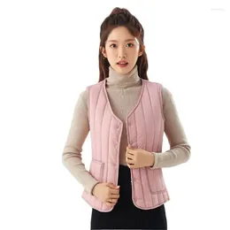 Women's Vests Slim Thicken Classic Vest Coats Simple Fashion Casual Sleeveless Jackets Winter Velvet Warm Cotton Padded Short For Women
