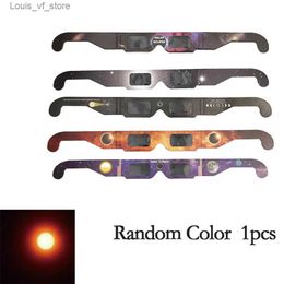 Outdoor Eyewear Sunglasses Paper Safe Shades for Direct Sun Viewing Random Colour 1Pc Eye Protection School Science Fairs H240316