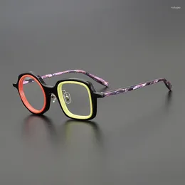 Sunglasses Frames One Round Acetic Acid Two-color Glasses Frame For Men And Women Personality Optical Make Prescription