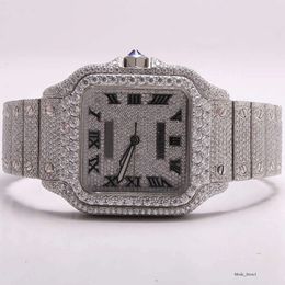 Premium High Quality Vvs Top Brand Hot Custom Dign Hip Hop Men Woman Luxury Hand Set Lced Out Diamond Moissanite Watch Luxury Watch 826