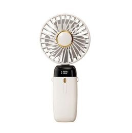 Portable Handheld Fan Digital display 5 Speeds Foldable 3000mAh Battery Handheld Neck Desk 3 in 1 Personal Mini Cooling Fan for Makeup Office Travel Outdoor