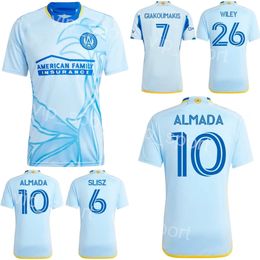 Atlanta United FC Soccer Jersey 24-25 Men 7 GIAKOUMAKIS 10 ALMADA 26 WILEY 6 SLISZ 11 LENNON 28 WOLFF 9 LOBJANIDZE 20 MOSQUERA 16 SILVA Football Shirt Kits Custom Name