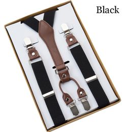 4 Clip Men's Suspenders Men Braces Supports tirantes For Women Elastic Adjustable Pants Straps Clothing 201028264S