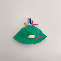 Çocuk Şapkası İlkbahar ve Sonbahar İnce 2024 Yeni Karikatür Güneşlik Bebek Güneş Kremi Kase Şapka Kadın Bebek Balıkçı Şapkası