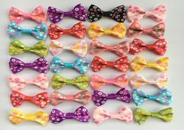 200pcs 14Inch Flowers Printed Ribbon Bow Girl Hair Dress Bow Wedding Scrapbooking Decorative Bow DIY Craft Accessories1476470