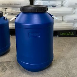 balde de plástico balde químico azul 60L balde de plástico circular de boca grande