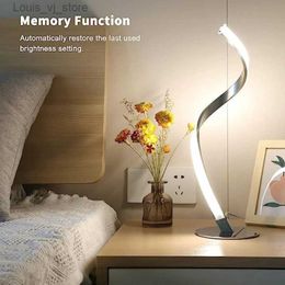 Table Lamps LED Spiral Table Lamp Modern Curved Desk Bedside Touch Switch Lamp Dimmable Warm White Night Light For Living Room And Bedroom YQ240316