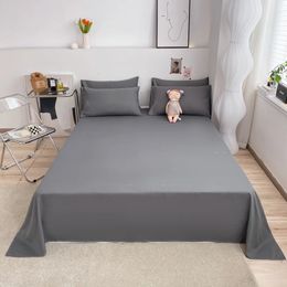 Flat Sheet Solid Colour Bed Simple Style Soft Comfortable Bedsheet 240306