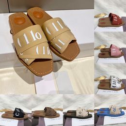 Designer Sandals Womens Woody Clogs Mule Flat Sandale Slide Letter loafers Slippers Women's Pink Slippers Summer Beach Platform Canvas Herringbone Shoes