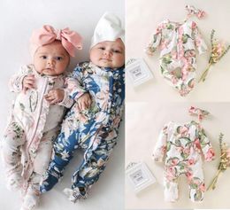 Clothing Sets Kids Born Baby039s Infant Baby Girl Boy Footed Sleeper Romper Headband Clothes Outfits Set 018 Months Jumpsuit4602064